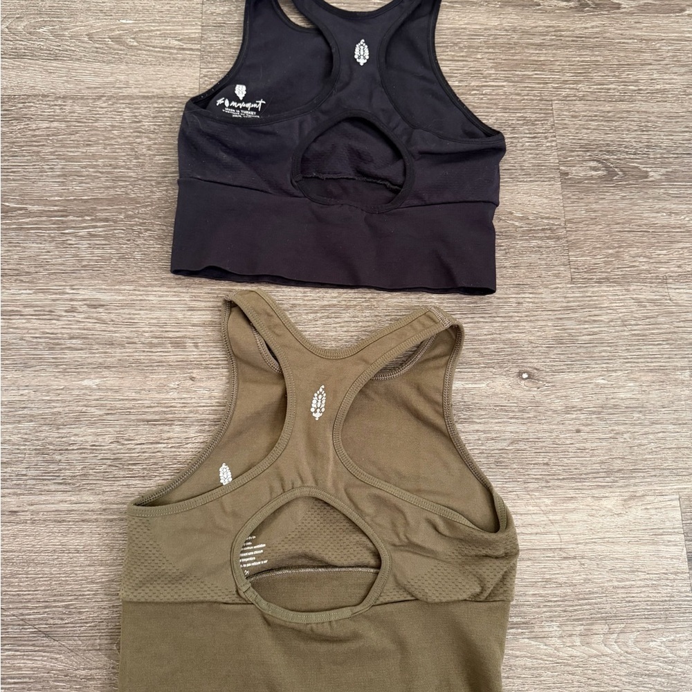 Free People Black and Olive Crop Tops - Picture 2 of 3